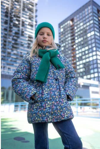 Tumble 'n Dry Mid gebloemde gewatteerde winterjas Austria van gerecycled polyester blauw multicolor Meisjes Gerecycled polyester (duurzaam) Capuchon 134 140 - Foto 4