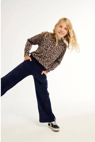 Tumble 'n Dry Mid sweater Auburn met panterprint beige bruin Meisjes Corduroy Opstaande kraag 146 152 - Foto 3