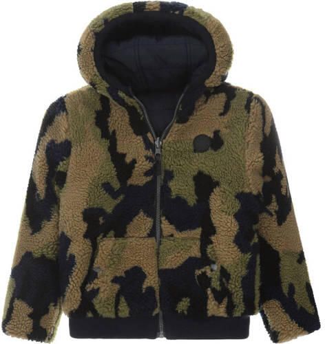 Tumble 'n Dry reversible gewatteerde winterjas Irvin met camouflageprint donkerblauw groen Jongens Teddy Capuchon 104 - Foto 4