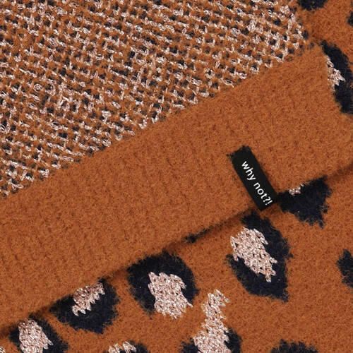 Tumble 'n Dry sjaal met panterprint bruin Meisjes Acryl Panterprint L