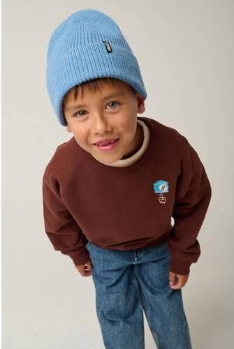 Tumble 'n Dry sweater met borduursels en backprint donkerbruin Backprint - Foto 3