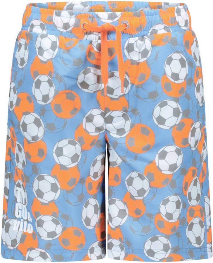 TYGO & vito short met all over print blauw multi Zwemshort Jongens Polyester 134 140