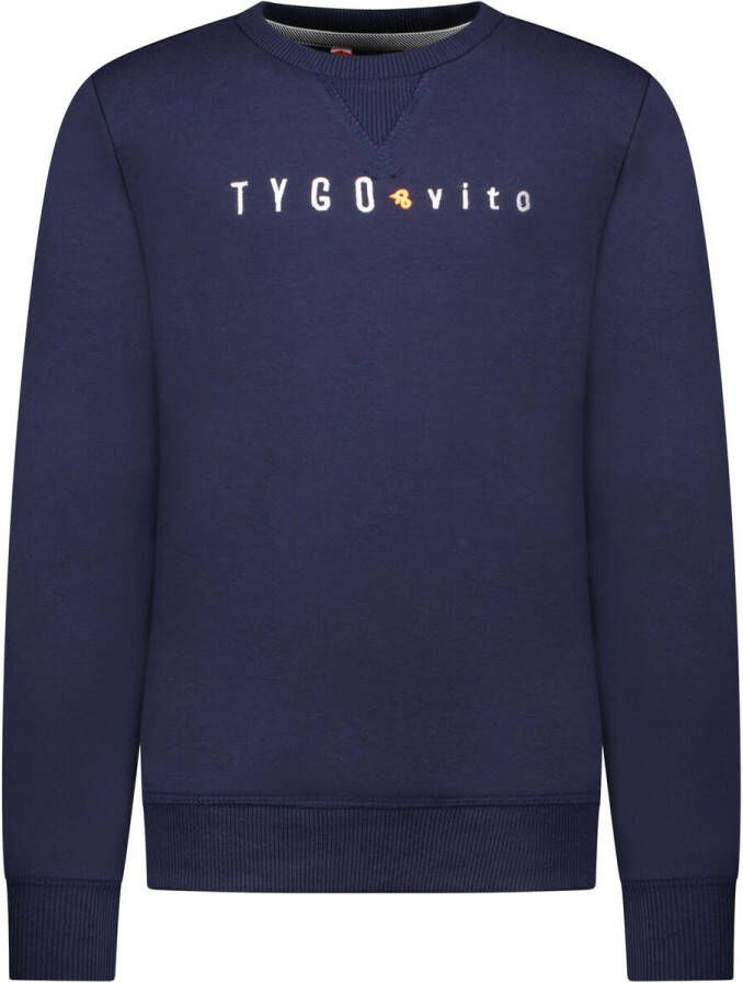 TYGO & vito sweater donkerblauw Effen 110 116 | Sweater van - Foto 4