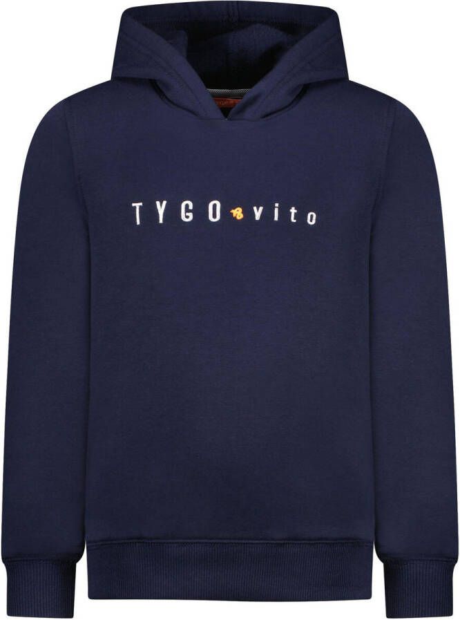 TYGO & vito hoodie donkerblauw Sweater Effen 92 | Sweater van - Foto 3