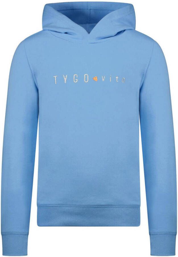 TYGO & vito hoodie met logo blauw