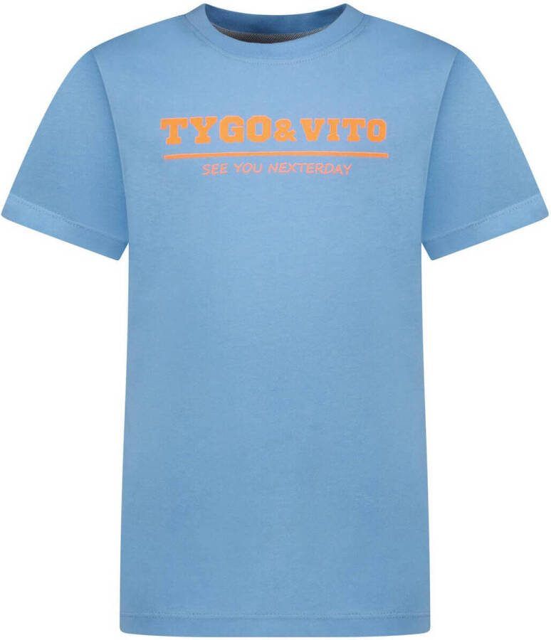 TYGO & vito T-shirt met logo blauw oranje