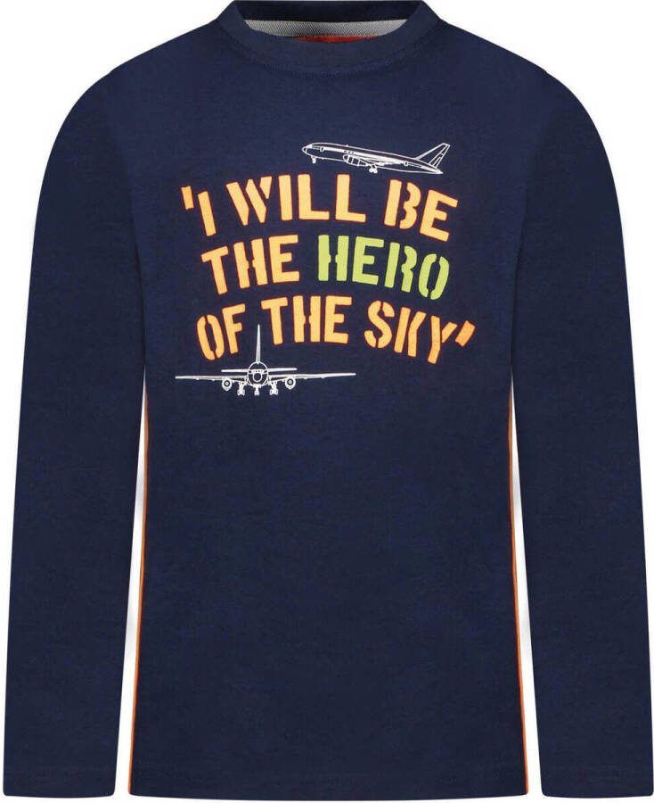 TYGO & vito longsleeve met tekst donkerblauw