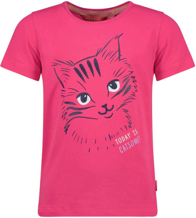 TYGO & vito T-shirt met printopdruk roze