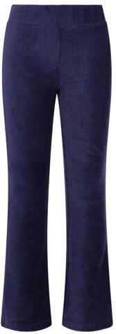 TYGO & vito fluwelen flared broek donkerblauw Meisjes Fluweel Effen maat 110-116 - Foto 3