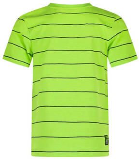 TYGO & vito gestreept T-shirt Jack neongroen Jongens Polyester Ronde hals 110 116 - Foto 1