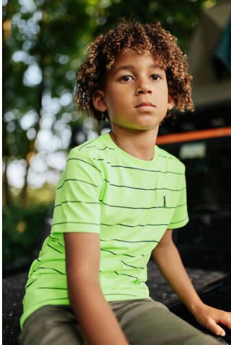TYGO & vito gestreept T-shirt Jack neongroen Jongens Polyester Ronde hals 110 116 - Foto 2