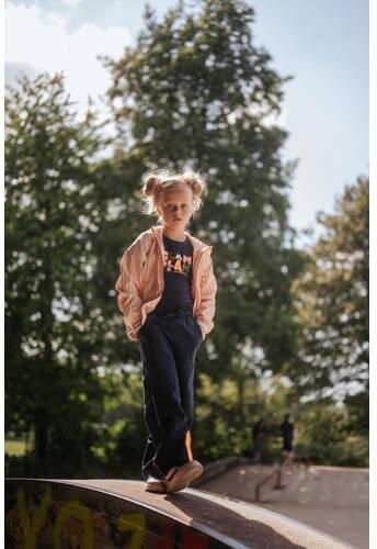 TYGO & vito gestreepte zomerjas Senna roze geel Meisjes Gerecycled polyester Capuchon 92