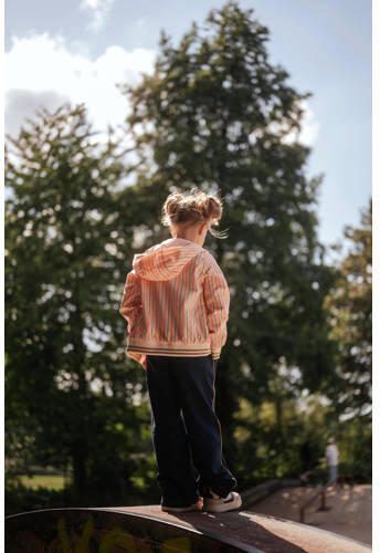 TYGO & vito gestreepte zomerjas Senna roze geel Meisjes Gerecycled polyester Capuchon 92 - Foto 3