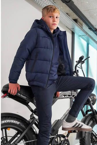 TYGO & vito gewatteerde winterjas Bart donkerblauw Jongens Polyester Capuchon 134 140