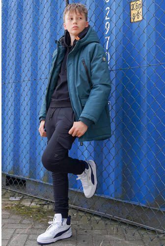 TYGO & vito gewatteerde winterjas Bor donkergroen Jongens Polyester Capuchon 146 152 - Foto 2