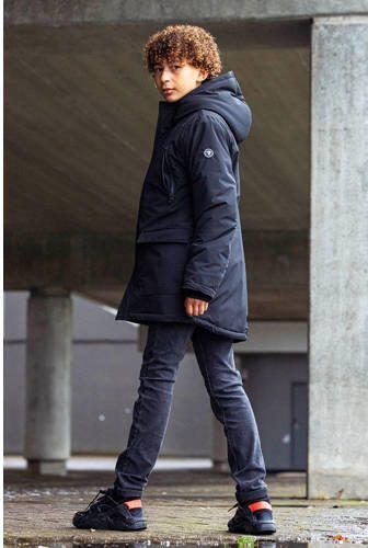 TYGO & vito gewatteerde winterjas Bor zwart Jongens Polyester Capuchon 146 152 - Foto 3