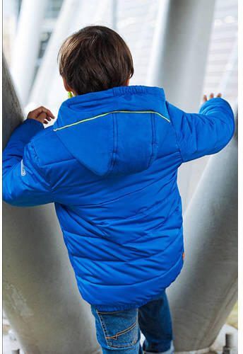 TYGO & vito gewatteerde winterjas Jix helderblauw neon geel Jongens Polyester Capuchon 146 152 - Foto 2