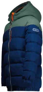 TYGO & vito gewatteerde winterjas Joe donkerblauw mosgroen Jongens Polyester Capuchon 146 152