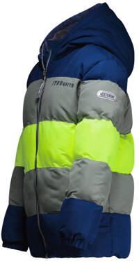 TYGO & vito gewatteerde winterjas Joppe donkerblauw groen neon geel Jongens Polyester Capuchon 122 128