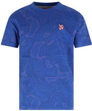 TYGO & vito jersey T-shirt blauw Jongens Katoen Ronde hals All over print maat 110-116