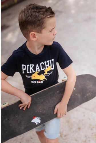 TYGO & vito Pokemon T-shirt met printopdruk donkerblauw Jongens Katoen Ronde hals 110 116 - Foto 2