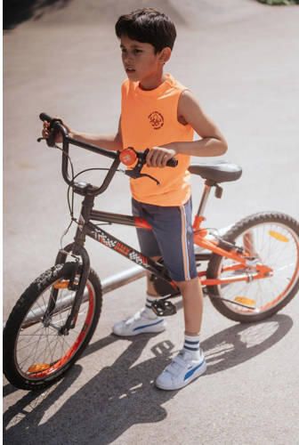 TYGO & vito regular fit sweatshort Bing met zijstreep donkerblauw muticolor Korte broek 110 116