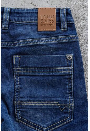 TYGO & vito skinny jeans Binq dark used Blauw Jongens Stretchdenim Effen 116 - Foto 4