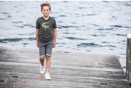TYGO & vito slim fit jeans bermuda grijs stonewashed Denim short Jongens Stretchkatoen 104 - Foto 4