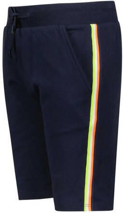 TYGO & vito slim fit sweatshort Bing met zijstreep donkerblauw Korte broek Jongens Stretchkatoen 146 152