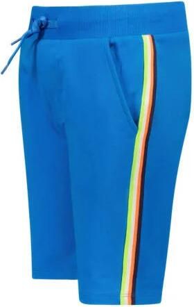 TYGO & vito slim fit sweatshort Bing met zijstreep hardblauw Korte broek Jongens Stretchkatoen 122 128