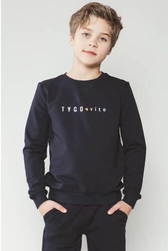 TYGO & vito sweater donkerblauw Effen | Sweater van - Foto 2