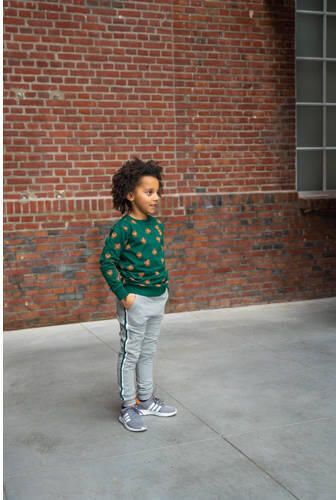 TYGO & vito sweater Jesse met all over print donkergroen Jongens Sweat (duurzaam) Ronde hals 92 - Foto 3