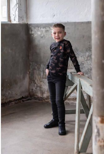 TYGO & vito sweater Jesse met all over print zwart oranje All over print 116 - Foto 2
