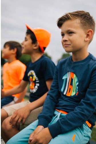 TYGO & vito sweater Sem met logo donkerblauw multi Logo 110 116