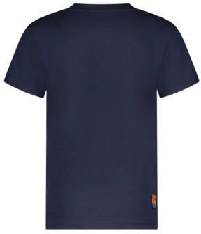 TYGO & vito T-shirt Jaimy met printopdruk donkerblauw multi Jongens Katoen Ronde hals 110 116 - Foto 3
