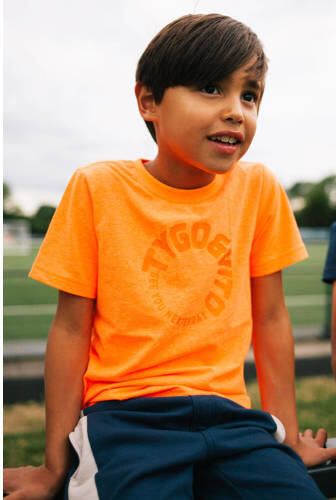 TYGO & vito T-shirt James met logo feloranje Jongens Polyester Ronde hals 110 116