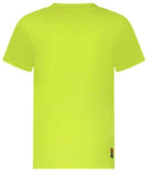 TYGO & vito T-shirt James met logo neongeel Jongens Polyester Ronde hals 110 116 - Foto 3