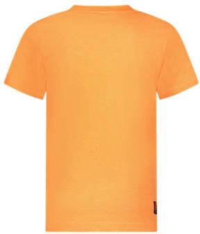 TYGO & vito T-shirt James met printopdruk neon oranje Jongens Polyester Ronde hals 134 140 - Foto 1