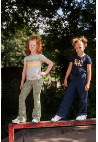 TYGO & vito T-shirt Jayla met tekst donkerblauw Meisjes Katoen Ronde hals 110 116 - Foto 3