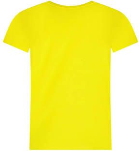 TYGO & vito T-shirt Jayla met tekst felgeel Meisjes Katoen Ronde hals Tekst 110 116