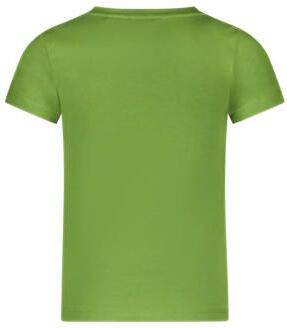 TYGO & vito T-shirt Jill met tekst en borduursels olijfgroen Meisjes Katoen Ronde hals 110 116