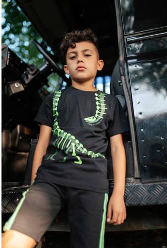 TYGO & vito T-shirt Toby met printopdruk zwart groen Jongens Polyester Ronde hals 110 116 - Foto 2