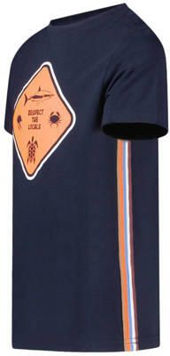 TYGO & vito T-shirt Wessel met printopdruk donkerblauw oranje Jongens Katoen Ronde hals 110 116 - Foto 3