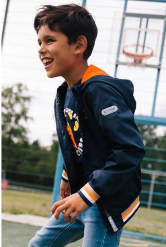 TYGO & vito zomerjas Jennoah met logo donkerblauw oranje Jongens Polyester Capuchon 110 116 - Foto 2