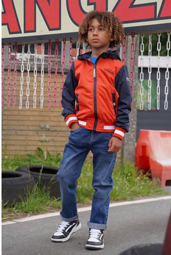 TYGO & vito zomerjas Jennoah rood donkerblauw Jongens Gerecycled polyester Capuchon 92