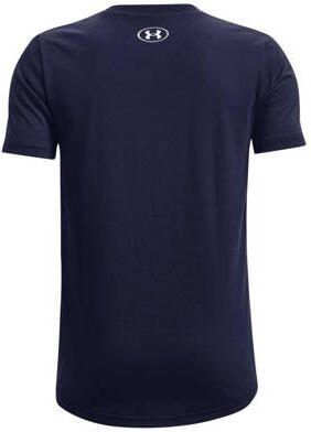 Under Armour sportshirt donkerblauw Sport t-shirt Jongens Katoen Ronde hals 176