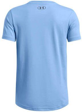 Under Armour sportshirt grijs wit Sport t-shirt Blauw Jongens Katoen Ronde hals 128