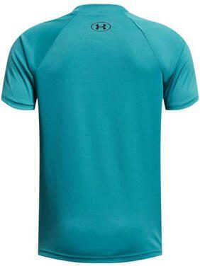 Under Armour sportshirt Tech petrol zwart Sport t-shirt Blauw Jongens Polyester Ronde hals 164