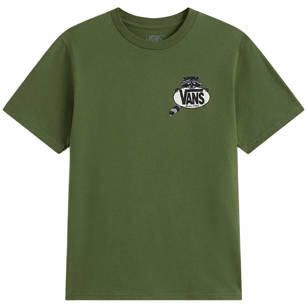 Vans rechtvallend T-shirt met backprint groen Katoen Ronde hals