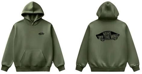 Vans rechtvallende hoodie met backprint groen Sweater Backprint